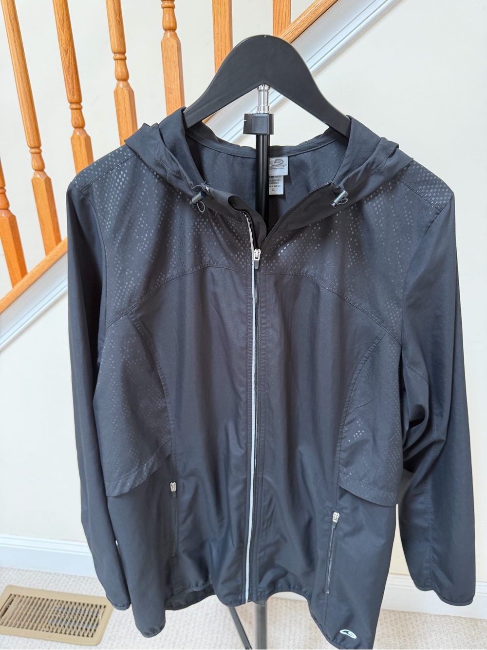 Champion Black Hooded Utility Windbreaker Jacket